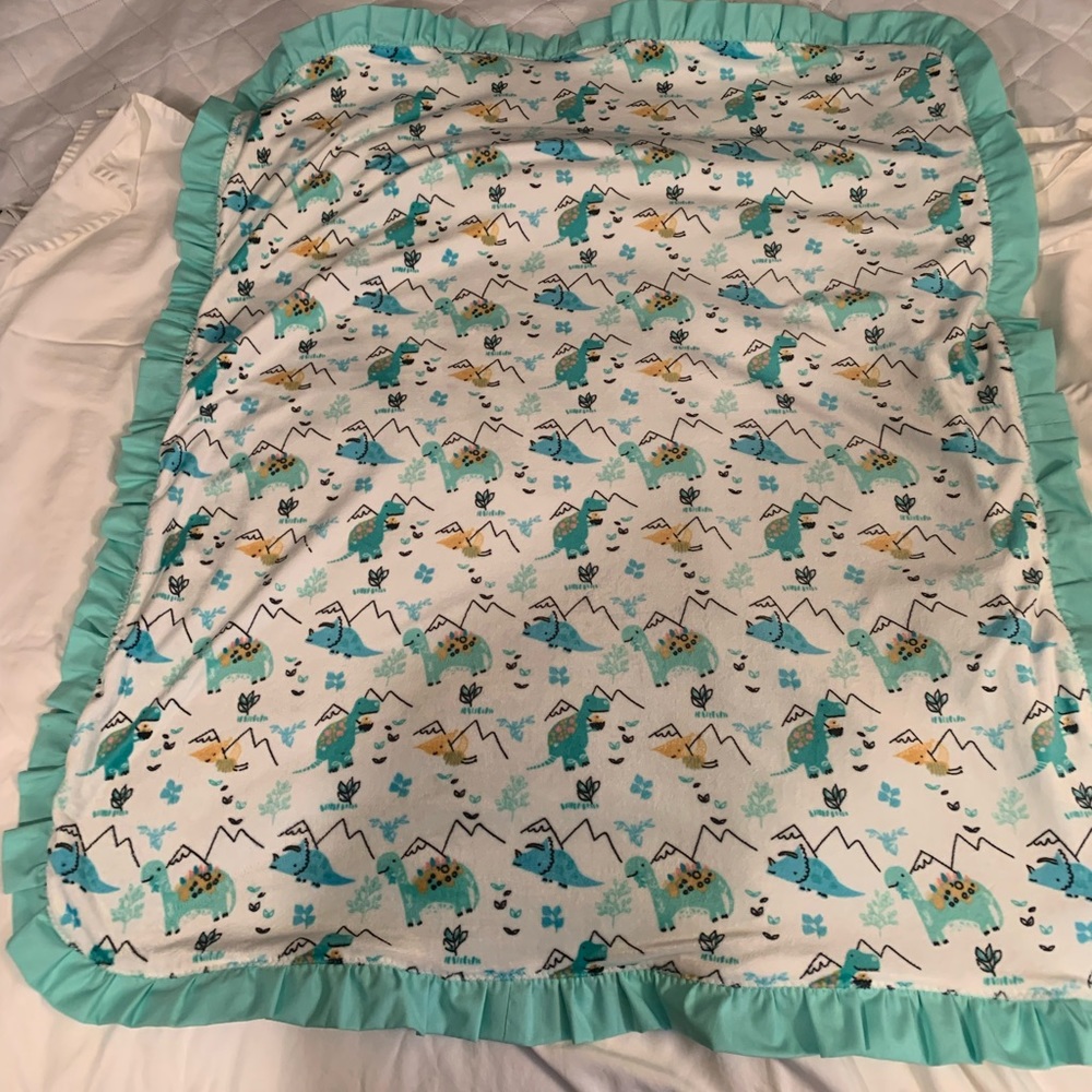 New! Handmade Baby Blanket with Dinosaurs